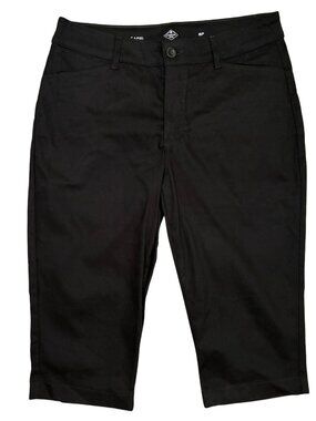 St. Johns Bay Women's 8P Black Capri Pants Petite Cropped Career Casual Classic